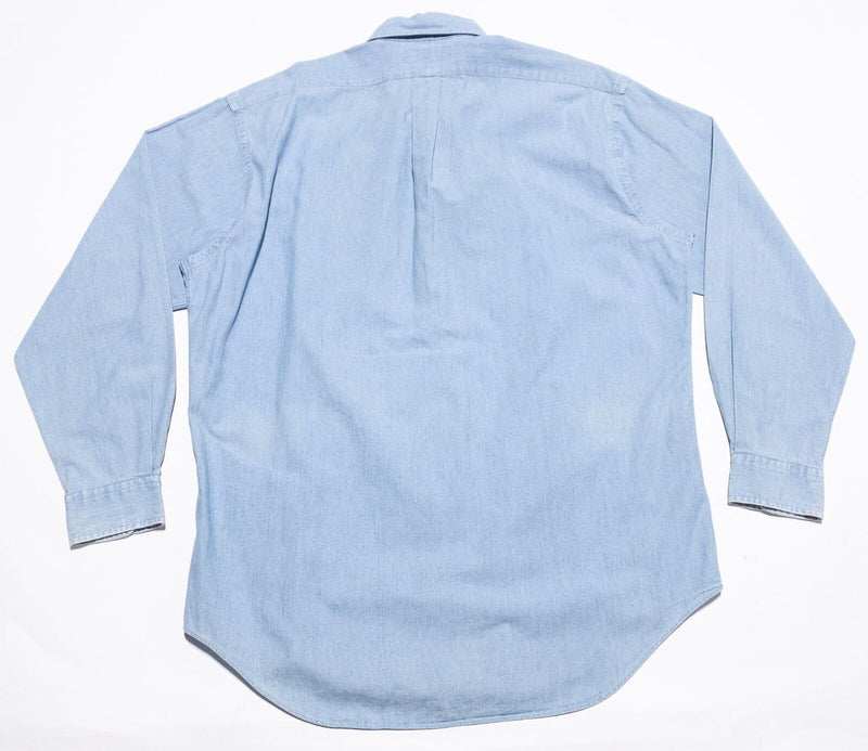 Polo Ralph Lauren Chambray Shirt Men's Medium Blaire Workshirt Button-Down Blue