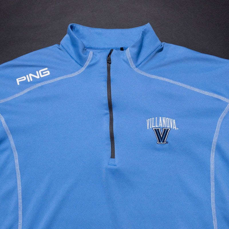 Villanova Golf Jacket Mens XL Ping Half-Zip Pullover Light Blue Wildcats Wicking