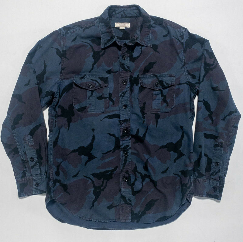 Wallace & Barnes Men's Medium Camouflage Blue Purple Button-Front Shirt