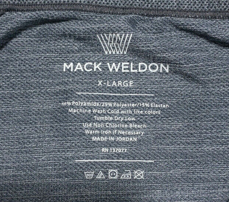 Mack Weldon T-Shirt Men's XL Gray Wicking Stretch Fitness Crewneck Long Sleeve
