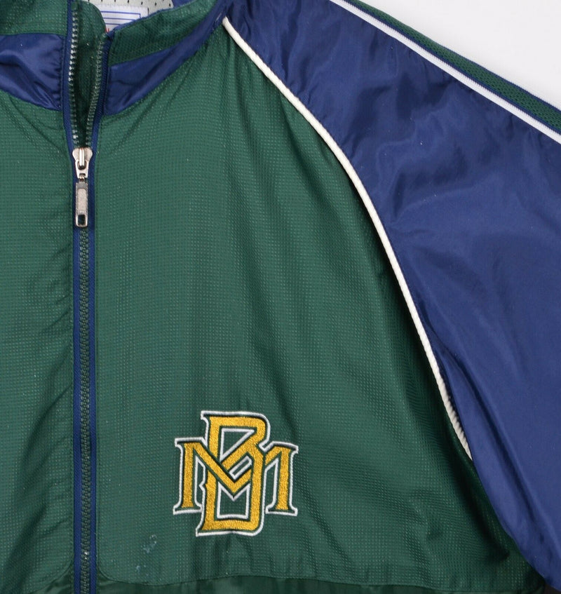 Vintage 90s Milwaukee Brewers Men's Large Starter Blue Green Windbreaker Jacket