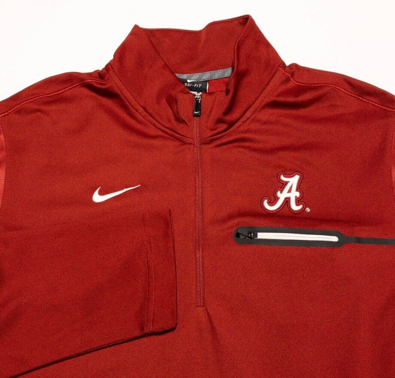 Alabama Crimson Tide Jacket Men's Large Nike 1/4 Zip Pullover Red Team Issue