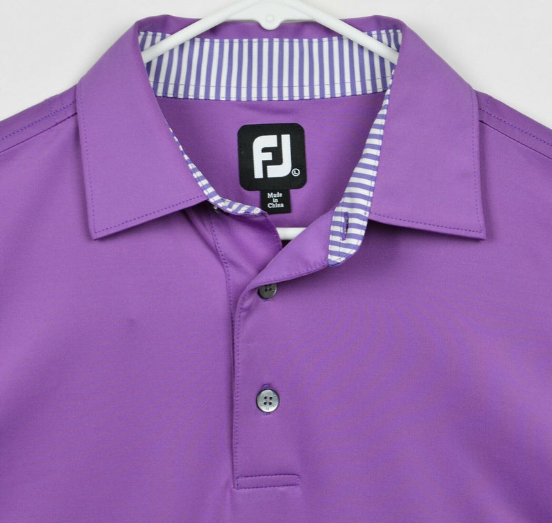 FootJoy Men's Large Solid Purple Polyester Blend Short Sleeve FJ Golf Polo Shirt
