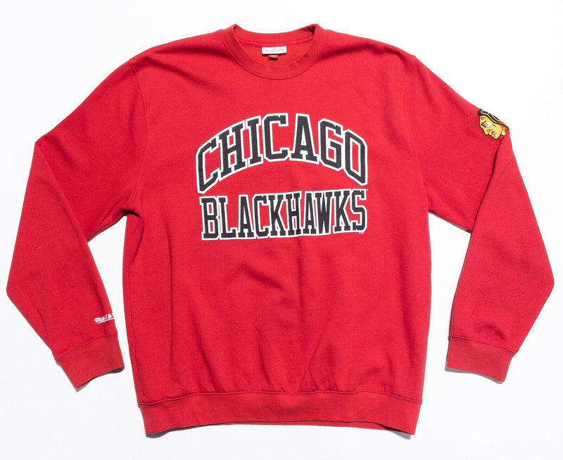 Chicago Blackhawks Sweatshirt Mens 3XL Mitchell & Ness Crewneck Pullover Red NHL
