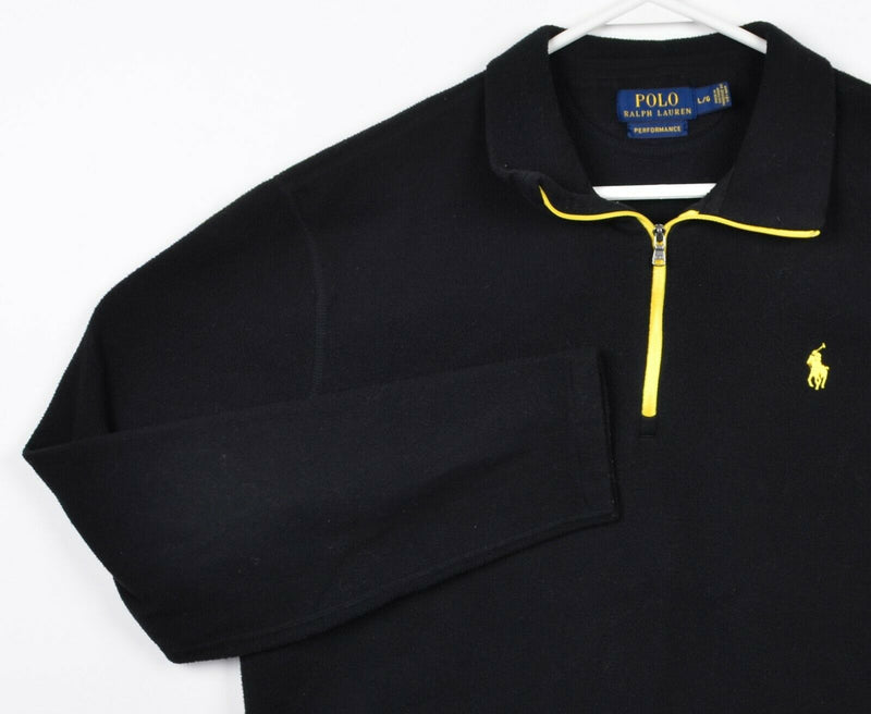 Polo Ralph Lauren Performance Men's Large 1/4 Zip Black Fleece Pullover Jacket