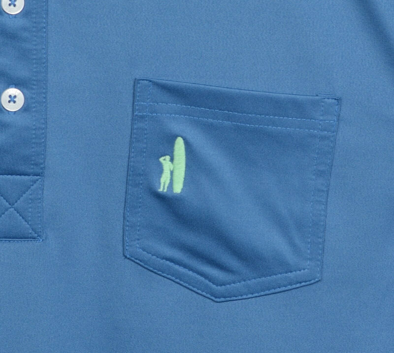 Johnnie-O Prep-Formance Men's Small Blue Surfer Logo Wicking Golf Polo Shirt