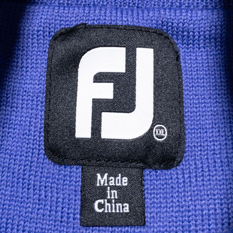 FootJoy Wool Sweater Men's 2XL Pullover 1/4 Zip Purple Knit Golf Long Sleeve