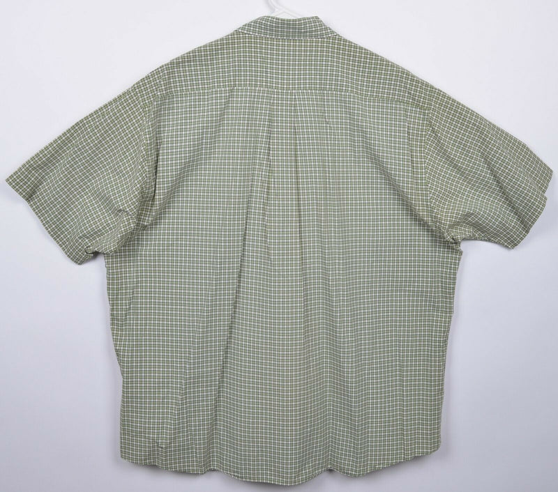 Brooks Brothers Men's XL Green Yellow Plaid Short Sleeve Button-Down Shirt