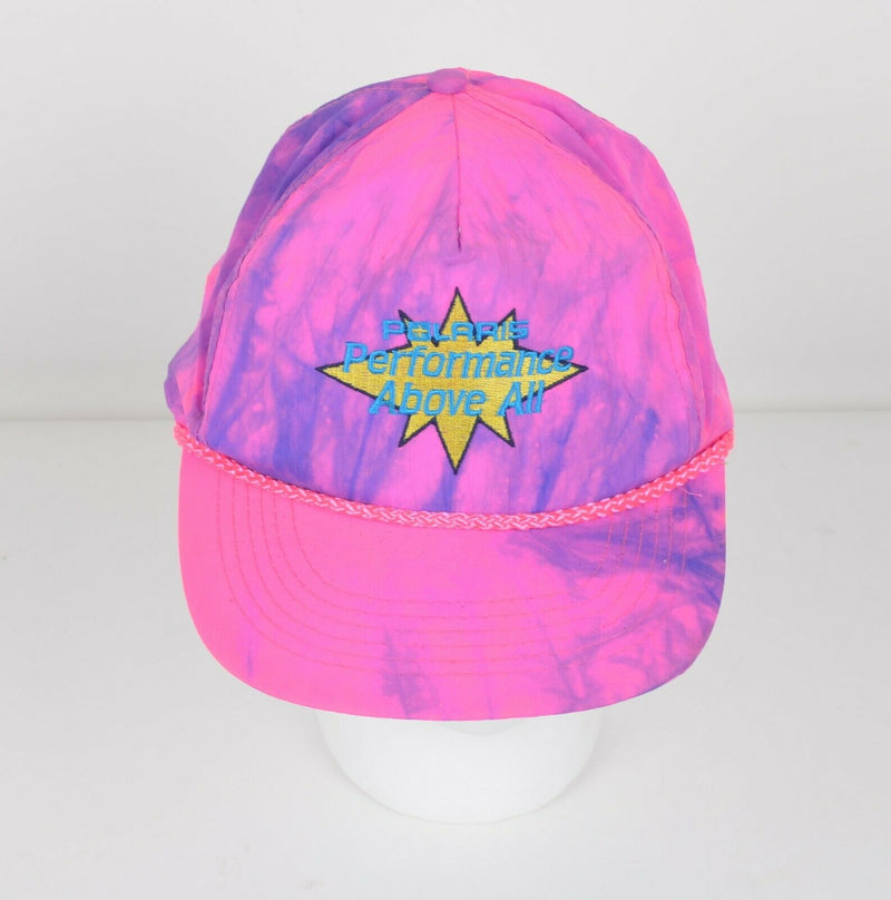 Vtg 90s Polaris Performance Men Adjustable Pink Purple Shiny Rope Snapback Hat