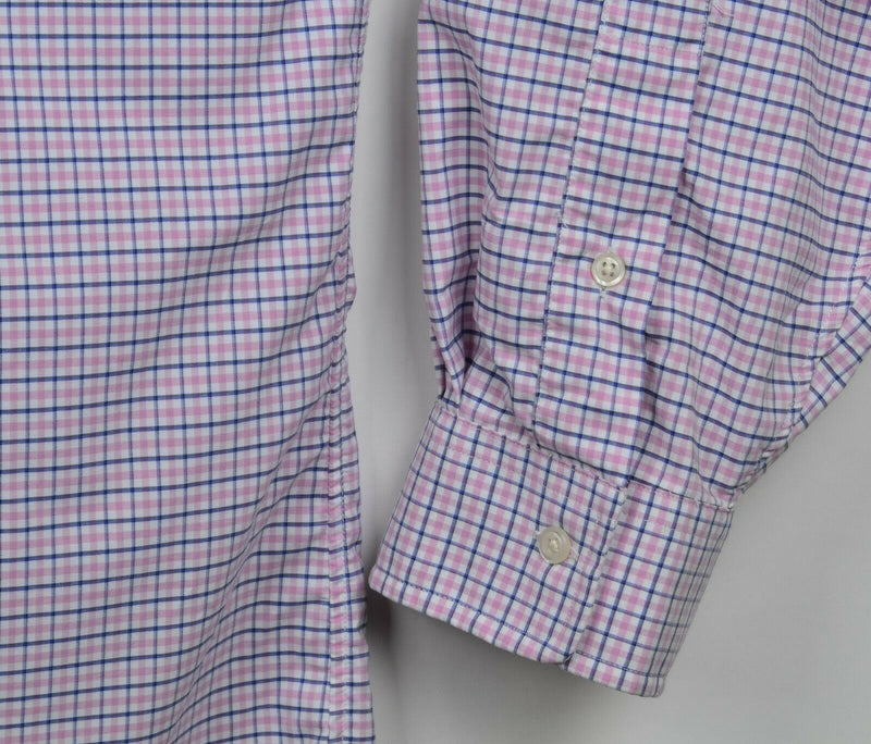 Polo Ralph Lauren Men's Sz 3XLT Performance Pink Plaid Nylon Button-Down Shirt