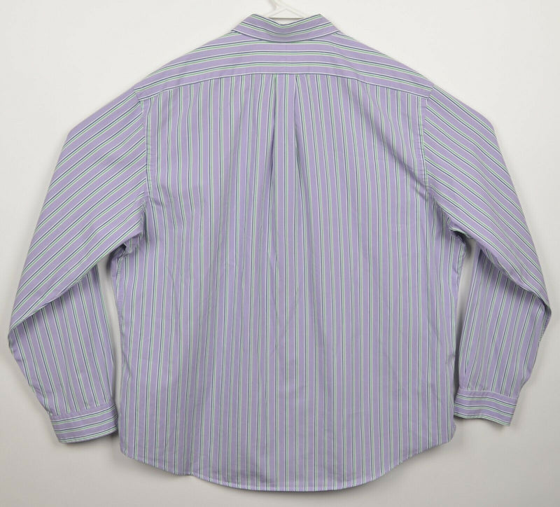 Polo Ralph Lauren Men's 2XL Purple Striped Pony Long Sleeve Button-Down Shirt