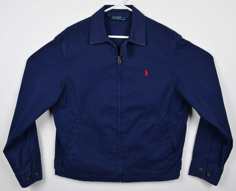 Polo Ralph Lauren Men Medium Navy Blue Zip Loop Collar Bomber Harrington Jacket
