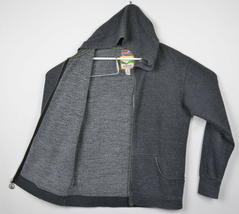 LiViTY Outernational Men's Large Hemp Recycled Gray Full Zip Hoodie Sweatshirt