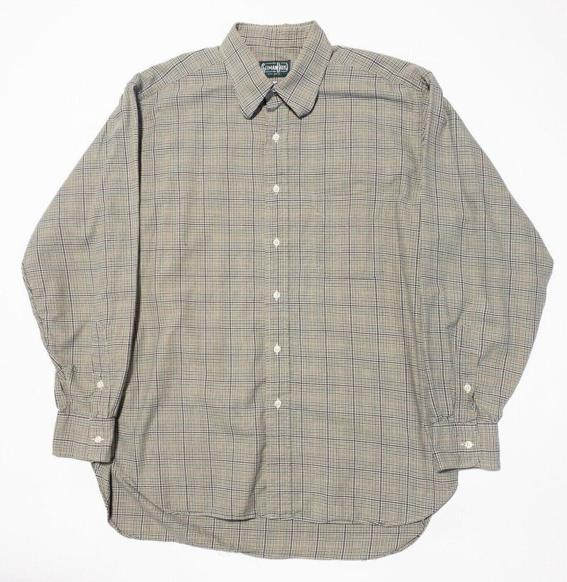 Gitman Bros. Vintage Shirt 16-34 Men's Glen Check Plaid Long Sleeve Button-Up