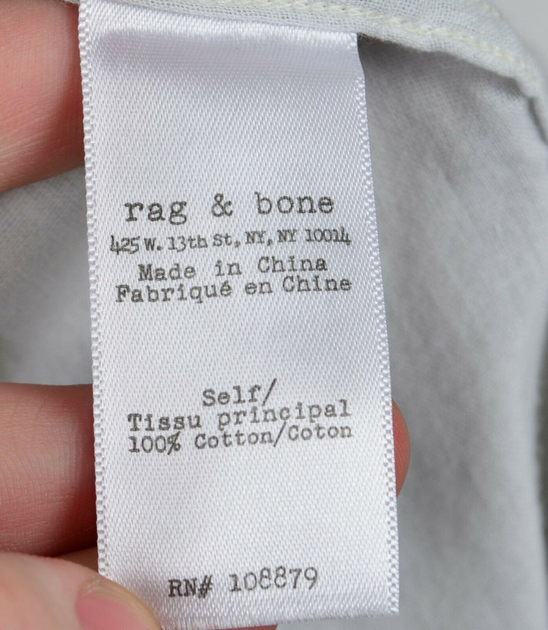 Rag & Bone Men's Large Classic Fit Heather Gray Button-Front Flannel Shirt