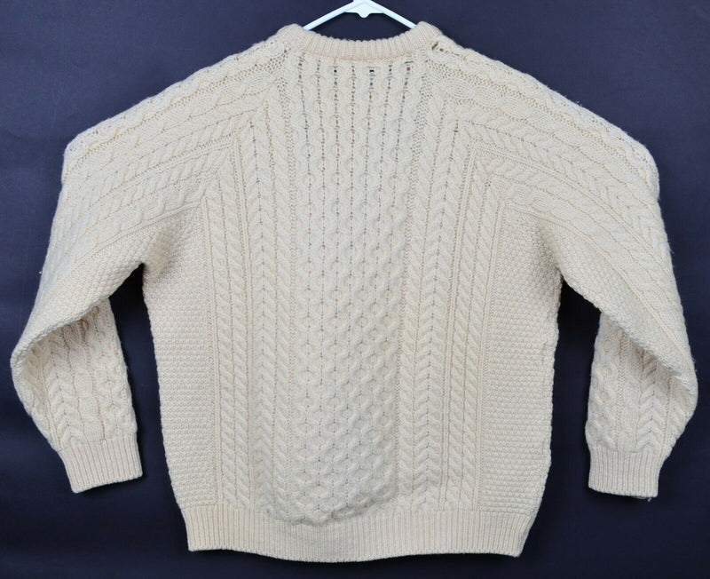 Carraig Donn Women's 44 (Large) Irish Fisherman Aran Cable-Knit Wool Sweater