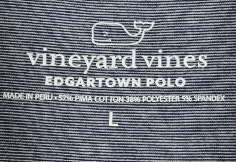 Vineyard Vines Men's Sz Large Edgartown Heather Blue Whale Pocket Polo Shirt