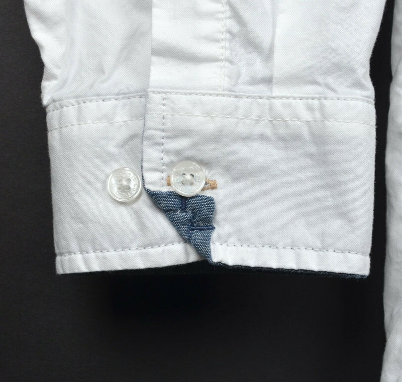 Carbon 2 Cobalt Men's Sz XL Solid White Flip Cuff Button-Front Shirt