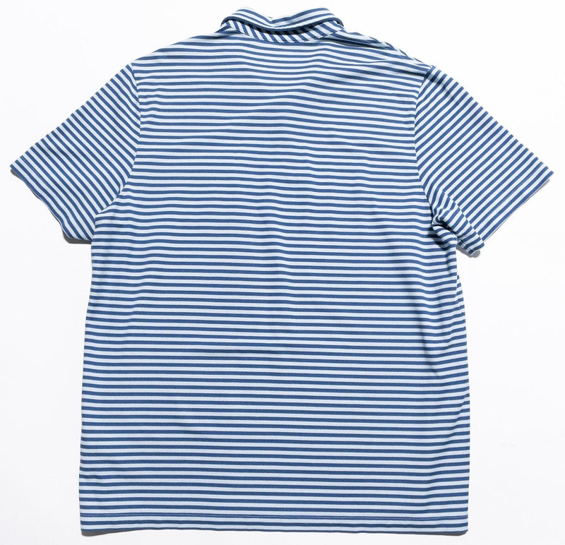 Vineyard Vines 2XL Men's Shirt Performance Stripe Polo Blue Pocket Cotton Blend