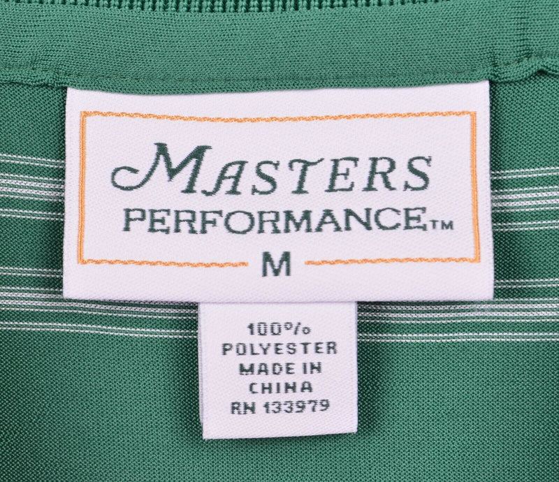 Masters Performance Men's Medium Green Striped Wicking Augusta Golf Polo Shirt