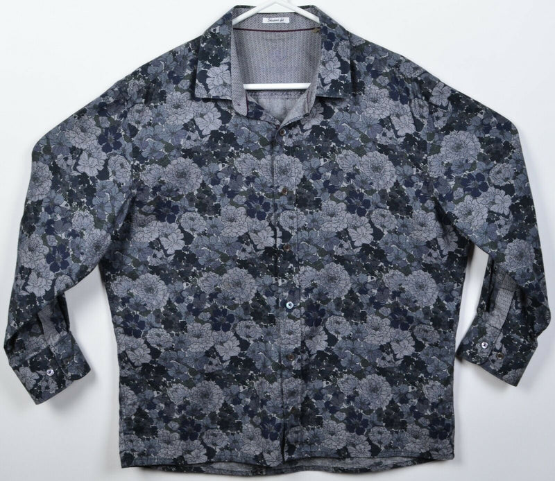 Bugatchi Uomo Men's Large Shaped Fit Floral Flip Cuff Button-Front Shirt