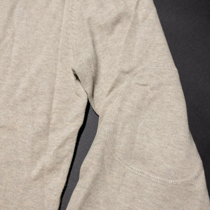 Linksoul Men's Cotton Cashmere Sweater Oatmeal Lightweight Elbow Pads Men's XL