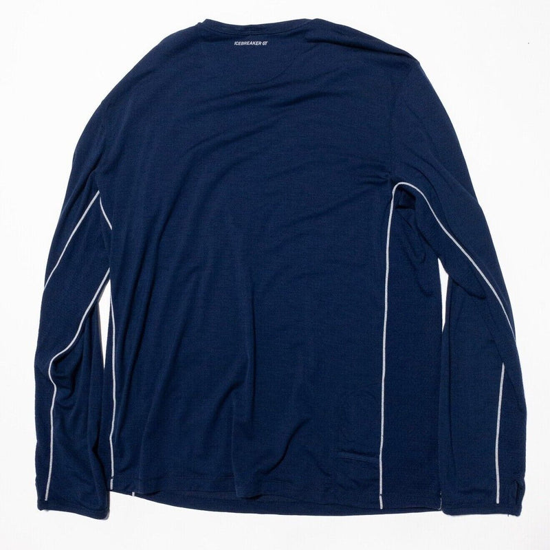 Icebreaker GT Merino Wool Mens XL 150 Ultralite Base Layer T-Shirt Blue L/S Crew