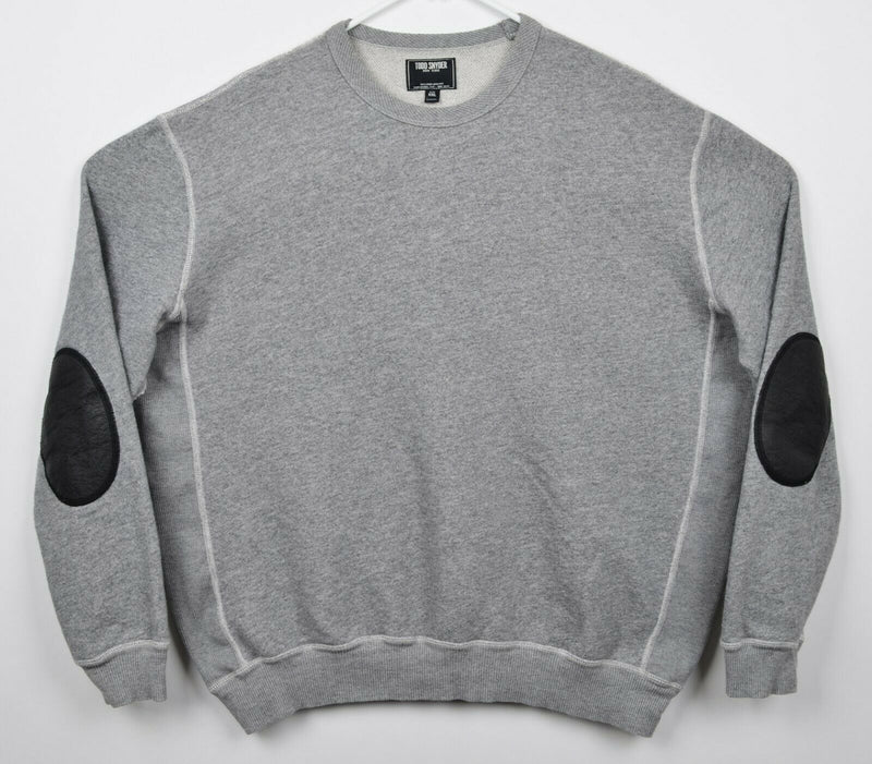 Todd Snyder Men's 2XL Heather Gray Elbow Pads Pullover Crew Neck Sweatshirt