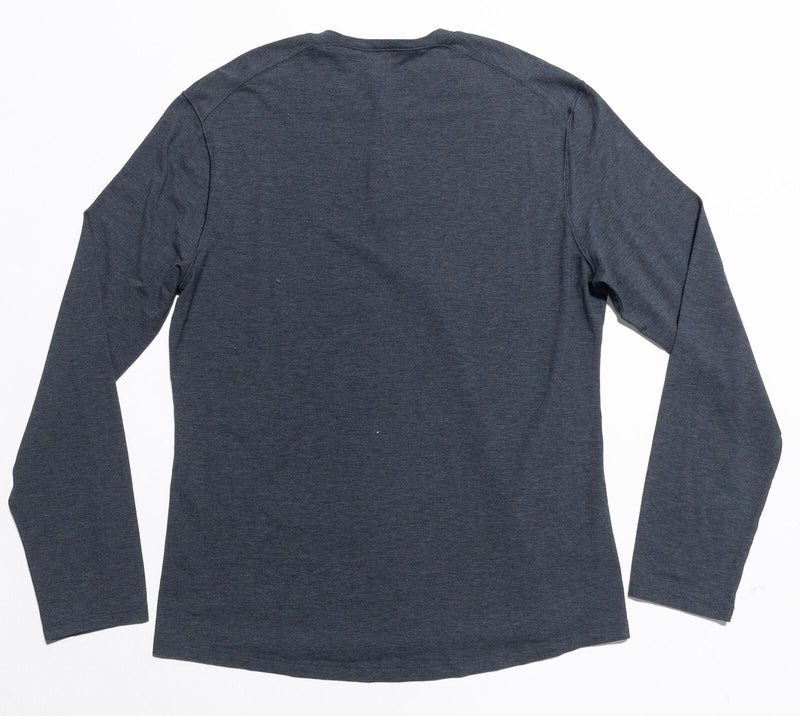 Lululemon Henley Shirt Men's Fits Large Heather Gray Long Sleeve 3-Button