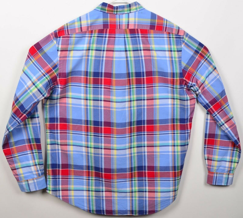 Polo Ralph Lauren Men's XL Blue Red Colorful Plaid Button-Down Shirt