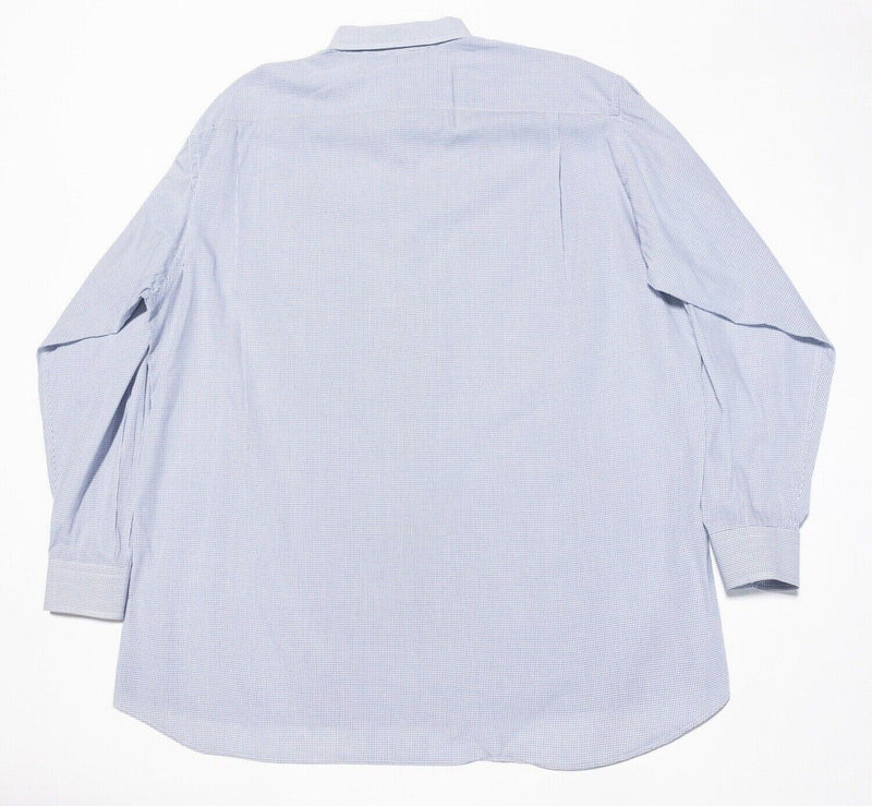 Gitman Gold Shirt 19-37 Tall Mens Long Sleeve White Blue Graph Check Vintage