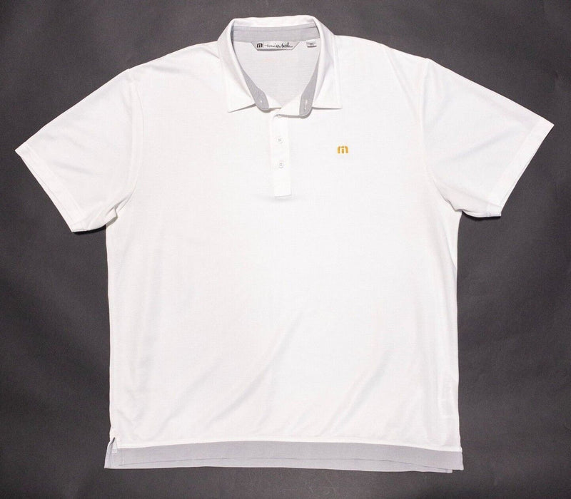 Travis Mathew XXL Polo Men's Golf Shirt Solid White Cotton Polyester Blend