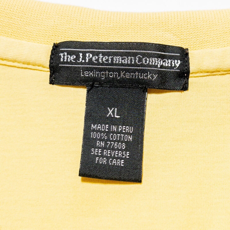 J. Peterman Men's Shirt XL Light Yellow Embroidered Short Sleeve Designer