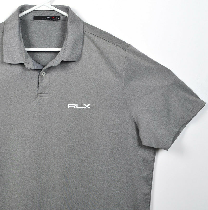 RLX Ralph Lauren Men's XL Heather Gray Wicking Golf Embroidered Logo Polo Shirt