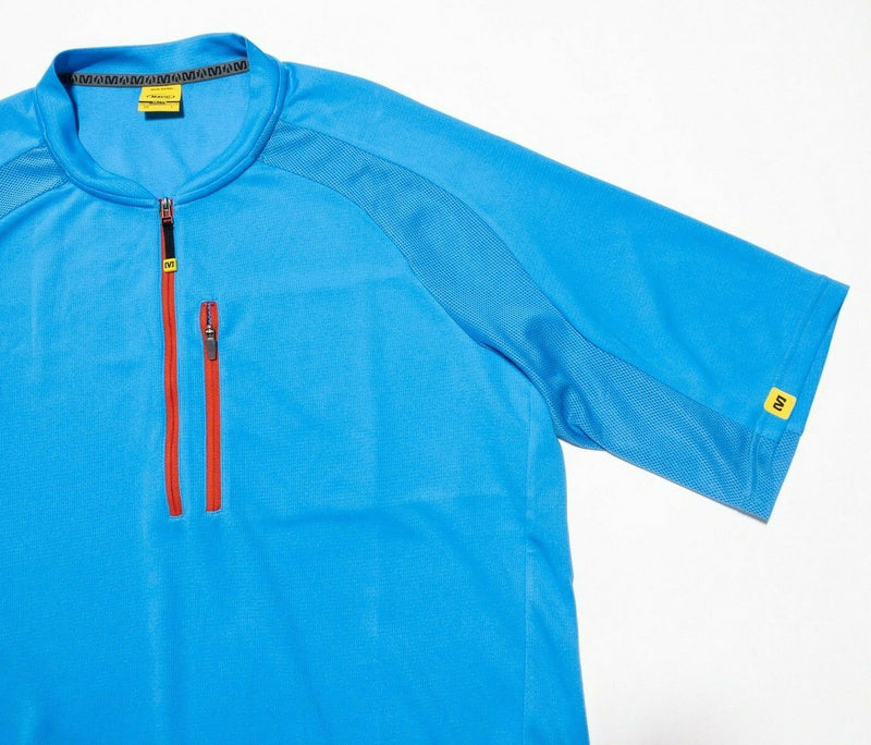 Mavic Cycling Jersey Men's XL Blue 1/4 Zip Pullover Wicking Bicycle Ride Better