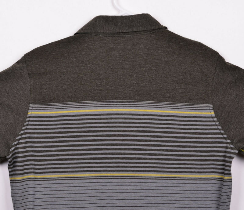 Prana Men's Sz Small Gray Striped Marco Long Sleeve Polo Shirt NWT