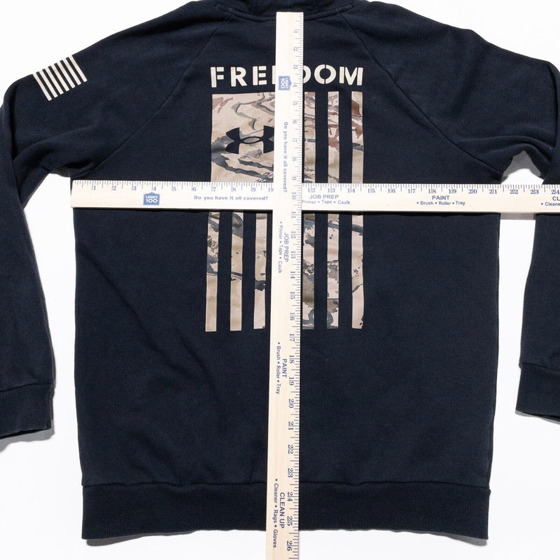 Under Armour Freedom Hoodie Men's Medium Flag Camo Black Pullover Sweatshirt USA
