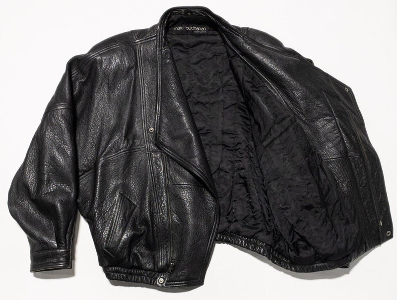 Marc Buchanan Pelle Pelle Leather Jacket Men's 46 Black Vintage 90s Moto Biker