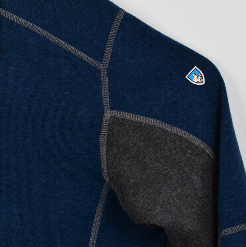 Kuhl Kashmira Men's XL Blue Gray 1/4 Zip Long Sleeve Pullover Sweater Jacket