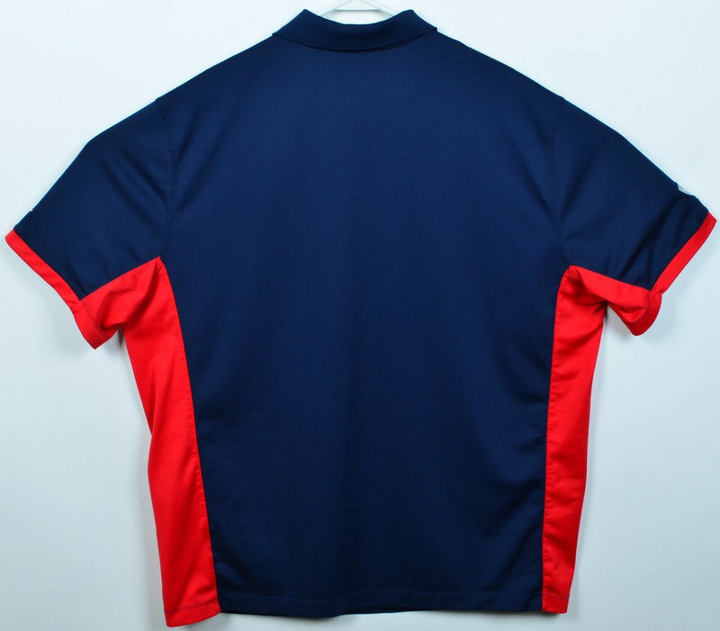 New England Patriots Men's 2XL Nike Dri-Fit Navy Blue Red Wicking Polo Shirt
