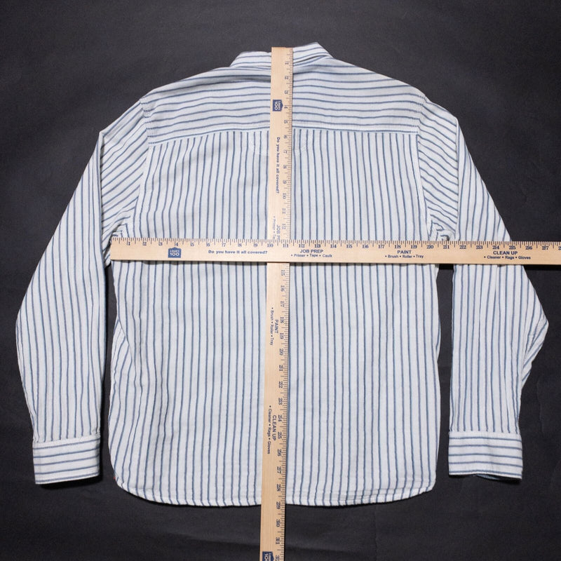 Carbon 2 Cobalt Shirt Men's Medium White Striped Button-Up Long Sleeve