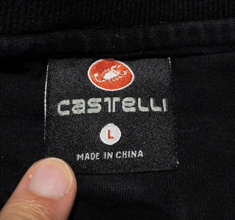 Castelli Polo Shirt Large Men's Cycling Racing Black Cervelo Scorpion