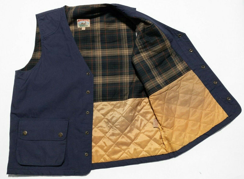 Adirondack by Saville Row Men's XL Snap-Front Flannel Lined Navy Blue Vest