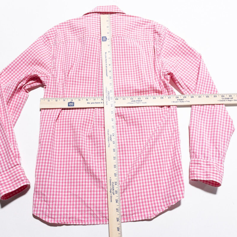 Vineyard Vines Shirt Men's XS Classic Fit Pink Gingham Check Whale Preppy Button