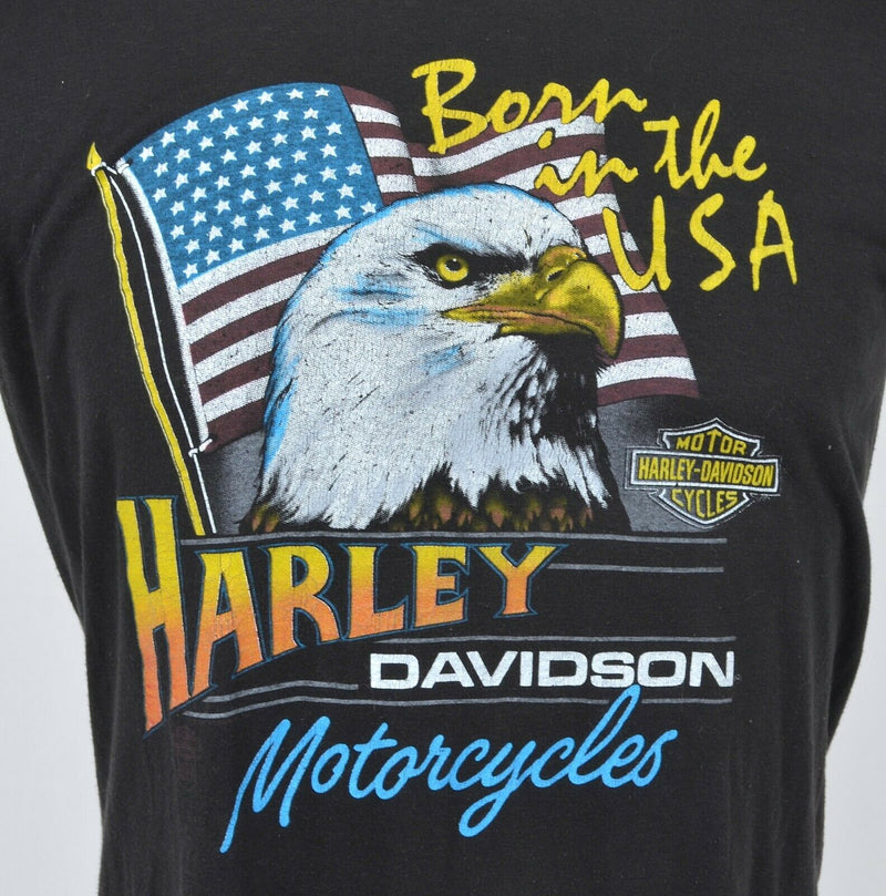 Vintage 80s Harley-Davidson Men's Large Born in USA Eagle Sleeveless T-Shirt