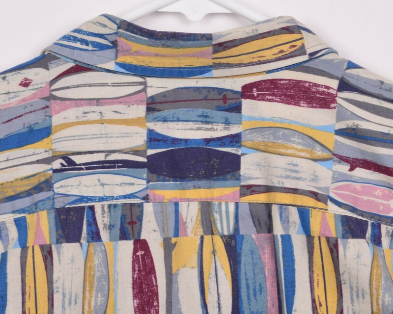 Tori Richard Mens Sz Large Multi-Color Geometric Cotton Lawn Hawaiian Shirt