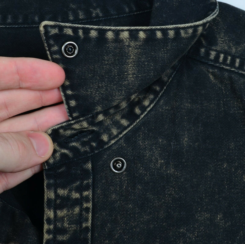 Harley-Davidson Men's Medium Acid Wash Roll-Tab Garage Distressed Biker Shirt