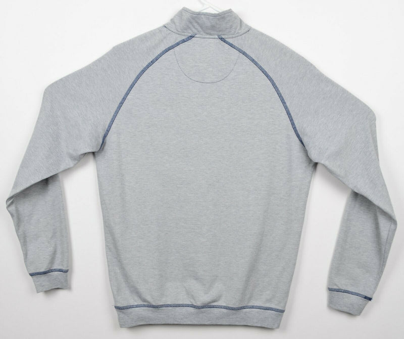 Johnnie-O Men's Sz Small 1/4 Zip Cotton Blend Gray Mid-weight Sweater Sweatshirt