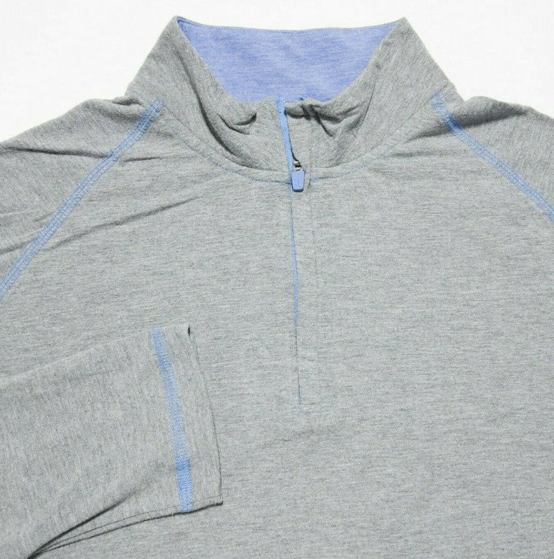 Johnnie-O Natural Performance Men's Large Gray Bamboo Blend 1/4 Zip Jacket