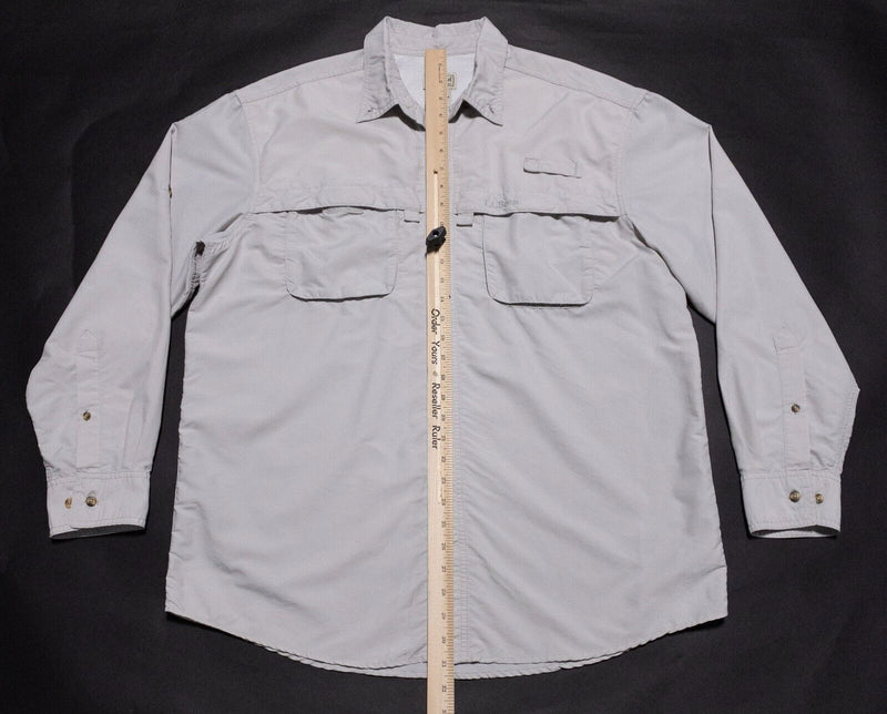 L.L. Bean Fishing Shirt Men's Large Tropicwear Nylon Vented Long Sleeve Gray